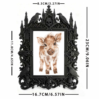 Insta-trending Gothic Dark-style Photo Frame | Dark Academia Calligraphy Ink Studio Decor, Photo Ornament, Wall/Table Dual-use, Durable Fram
