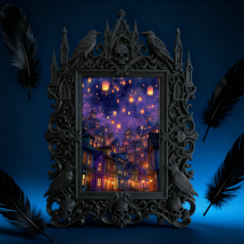 Shop-top-seller Gothic Dark-style Photo Frame | Vampire-themed Board Game Caf茅 Shelf Decor, Photo Ornament, Wall-mountable & Tabletop, Light