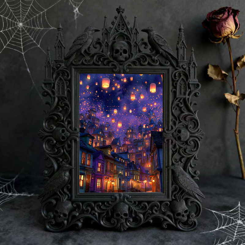 Shop-top-seller Gothic Dark-style Photo Frame | Vampire-themed Board Game Caf茅 Shelf Decor, Photo Ornament, Wall-mountable & Tabletop, Light