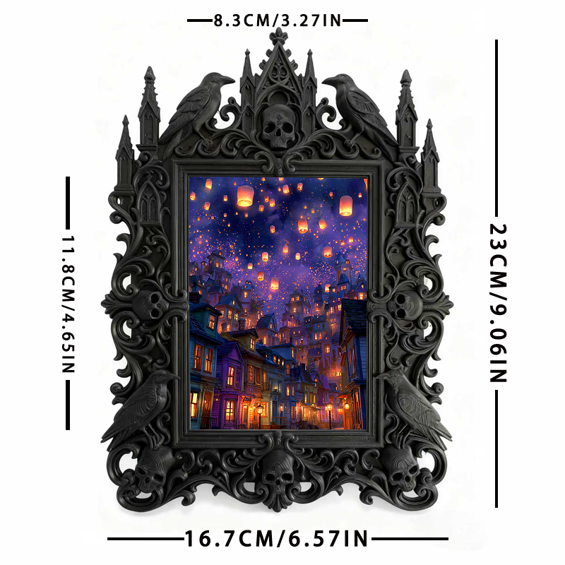 Shop-top-seller Gothic Dark-style Photo Frame | Vampire-themed Board Game Caf茅 Shelf Decor, Photo Ornament, Wall-mountable & Tabletop, Light