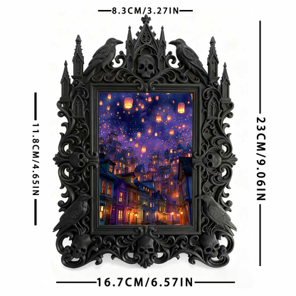 Shop-top-seller Gothic Dark-style Photo Frame | Vampire-themed Board Game Caf茅 Shelf Decor, Photo Ornament, Wall-mountable & Tabletop, Light