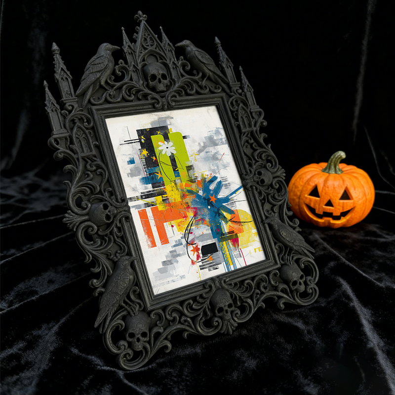 Bestselling-now Gothic Dark-style Photo Frame | Witchy Crystal Necklace Display Shop Decor, Photo Ornament, Dual-use Display, Retro Plastic 