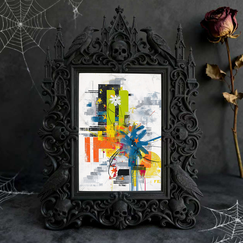 Bestselling-now Gothic Dark-style Photo Frame | Witchy Crystal Necklace Display Shop Decor, Photo Ornament, Dual-use Display, Retro Plastic 