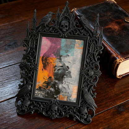 Highly-coveted Gothic Dark-style Photo Frame | Gothic Matte Lip Gloss Shop Counter Decor, Photo Ornament, Wall-mountable & Tabletop, Scratch