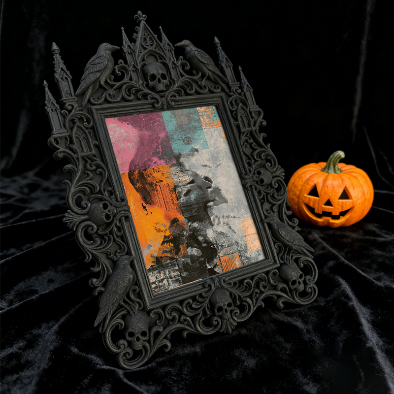 Highly-coveted Gothic Dark-style Photo Frame | Gothic Matte Lip Gloss Shop Counter Decor, Photo Ornament, Wall-mountable & Tabletop, Scratch