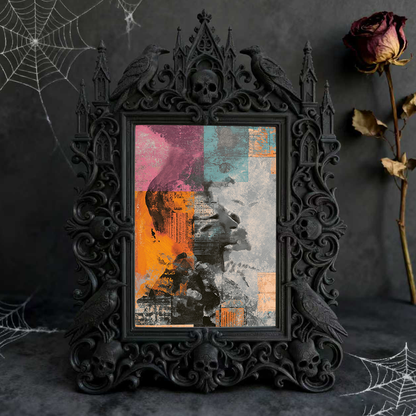 Highly-coveted Gothic Dark-style Photo Frame | Gothic Matte Lip Gloss Shop Counter Decor, Photo Ornament, Wall-mountable & Tabletop, Scratch