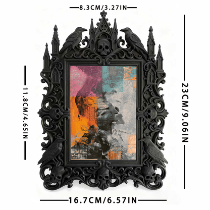 Highly-coveted Gothic Dark-style Photo Frame | Gothic Matte Lip Gloss Shop Counter Decor, Photo Ornament, Wall-mountable & Tabletop, Scratch