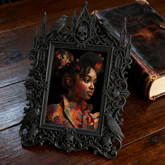 Trend-buzzing Gothic Dark-style Photo Frame | Punk Rock Vintage Pin Shop Window Decor, Photo Ornament, Wall/Table Dual-use, Eco-friendly Fra