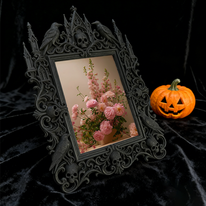Must-grab Gothic Dark-style Photo Frame | Horror Themed Escape Room Prop Shop Decor, Photo Ornament, Wall-mountable & Tabletop, Slim Frame