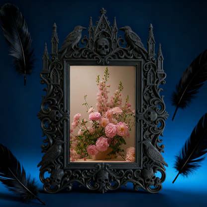 Must-grab Gothic Dark-style Photo Frame | Horror Themed Escape Room Prop Shop Decor, Photo Ornament, Wall-mountable & Tabletop, Slim Frame