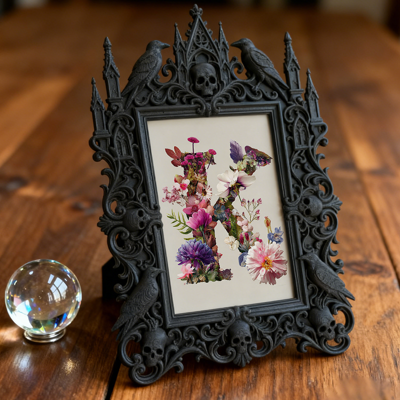 5-star-rated Gothic Dark-style Photo Frame | Gothic Tattoo Equipment Store Decor, Photo Ornament, Dual-use Display, Sturdy Frame