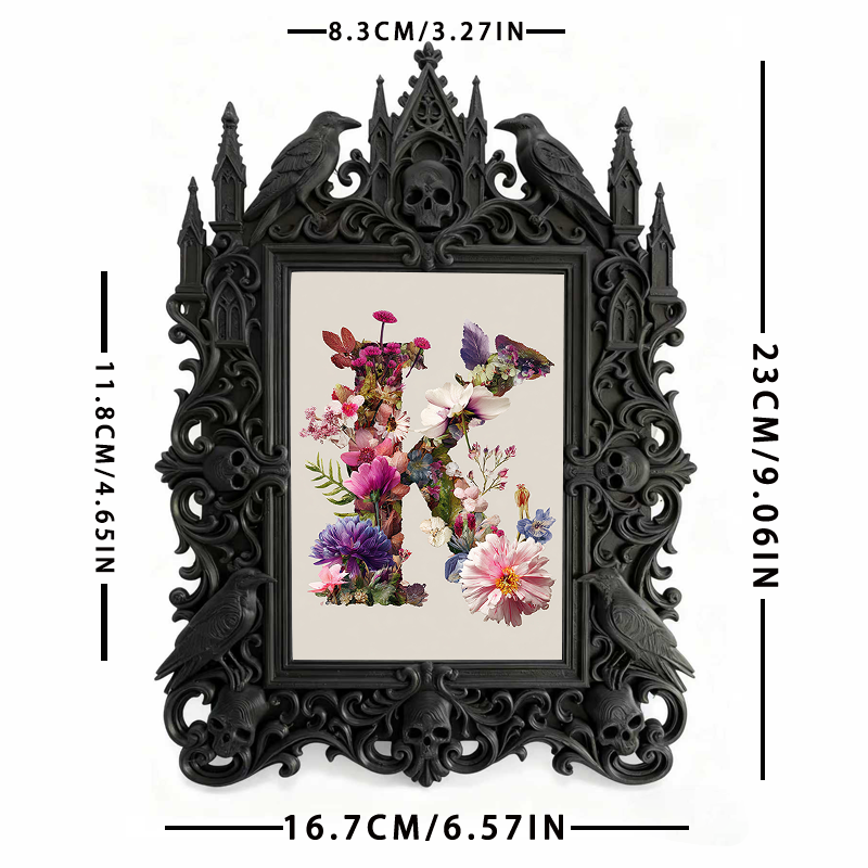 5-star-rated Gothic Dark-style Photo Frame | Gothic Tattoo Equipment Store Decor, Photo Ornament, Dual-use Display, Sturdy Frame