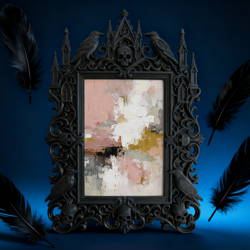 Exclusive-drop Gothic Dark-style Photo Frame | Occult Tarot Card Reading Tool Shop Decor, Photo Ornament, Wall-mountable & Tabletop, Collect