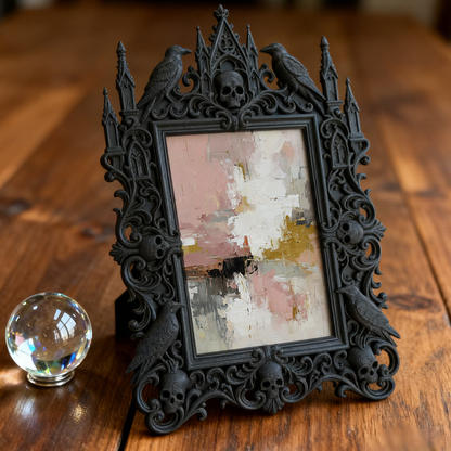 Exclusive-drop Gothic Dark-style Photo Frame | Occult Tarot Card Reading Tool Shop Decor, Photo Ornament, Wall-mountable & Tabletop, Collect