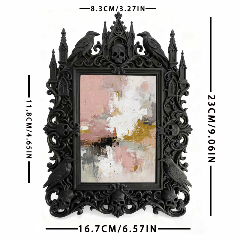 Exclusive-drop Gothic Dark-style Photo Frame | Occult Tarot Card Reading Tool Shop Decor, Photo Ornament, Wall-mountable & Tabletop, Collect
