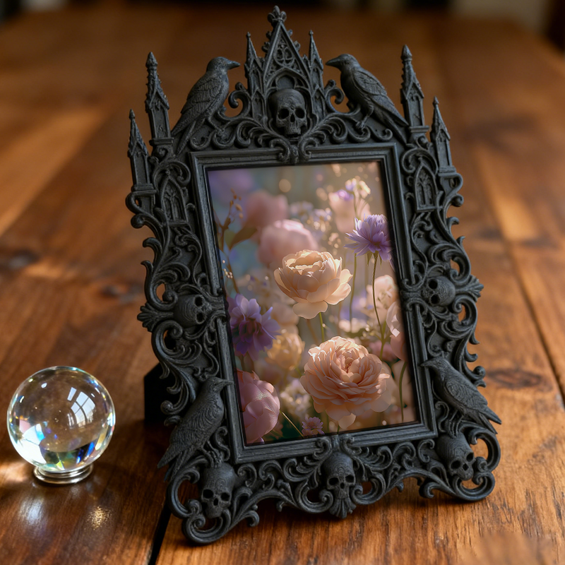 Rare-gem Gothic Dark-style Photo Frame | Werewolf-themed Outdoor Gear Shop Decor, Photo Ornament, Wall/Table Dual-use, Rustic Frame