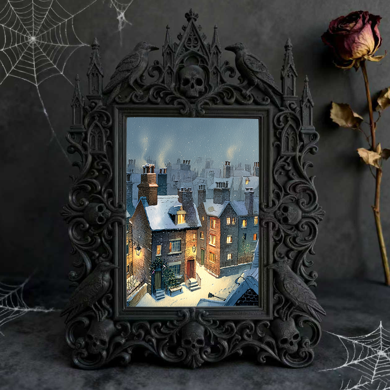Reel-trending Gothic Dark-style Photo Frame | Gothic Eyelash Glue Shop Display Decor, Photo Ornament, Wall-mountable & Tabletop, High-gloss 