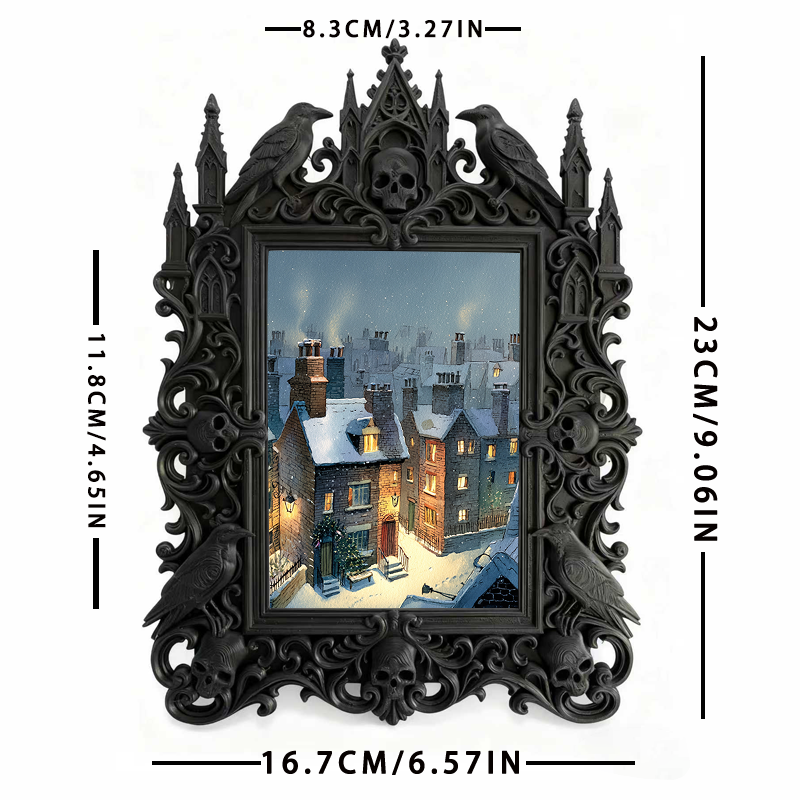 Reel-trending Gothic Dark-style Photo Frame | Gothic Eyelash Glue Shop Display Decor, Photo Ornament, Wall-mountable & Tabletop, High-gloss 