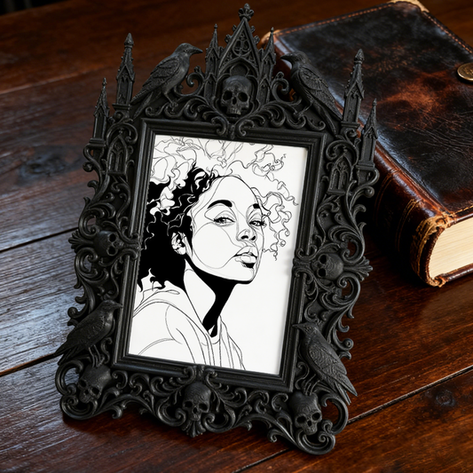 Edgy-cool Gothic Dark-style Photo Frame | Horror Movie DVD Collection Shop Decor, Photo Ornament, Dual-use Display, Minimalist Frame