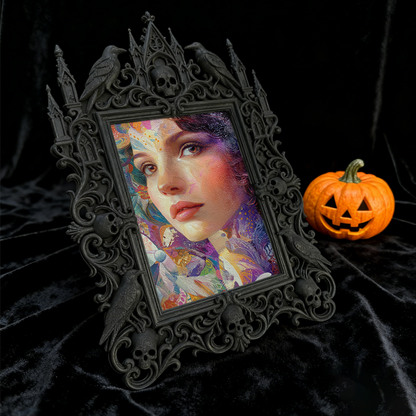 Hard-to-find Gothic Dark-style Photo Frame | Vampire Cosplay Wig Styling Shop Decor, Photo Ornament, Wall/Table Dual-use, Artistic Frame