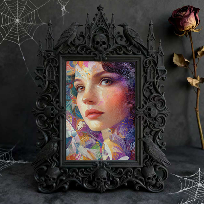 Hard-to-find Gothic Dark-style Photo Frame | Vampire Cosplay Wig Styling Shop Decor, Photo Ornament, Wall/Table Dual-use, Artistic Frame