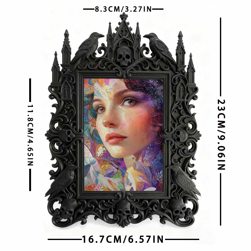 Hard-to-find Gothic Dark-style Photo Frame | Vampire Cosplay Wig Styling Shop Decor, Photo Ornament, Wall/Table Dual-use, Artistic Frame