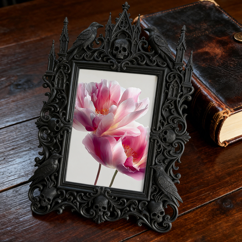 Sturdy-built Gothic Dark-style Photo Frame | Gothic Custom Leather Bag Shop Decor, Photo Ornament, Dual-use Display, Wear-resistant Frame