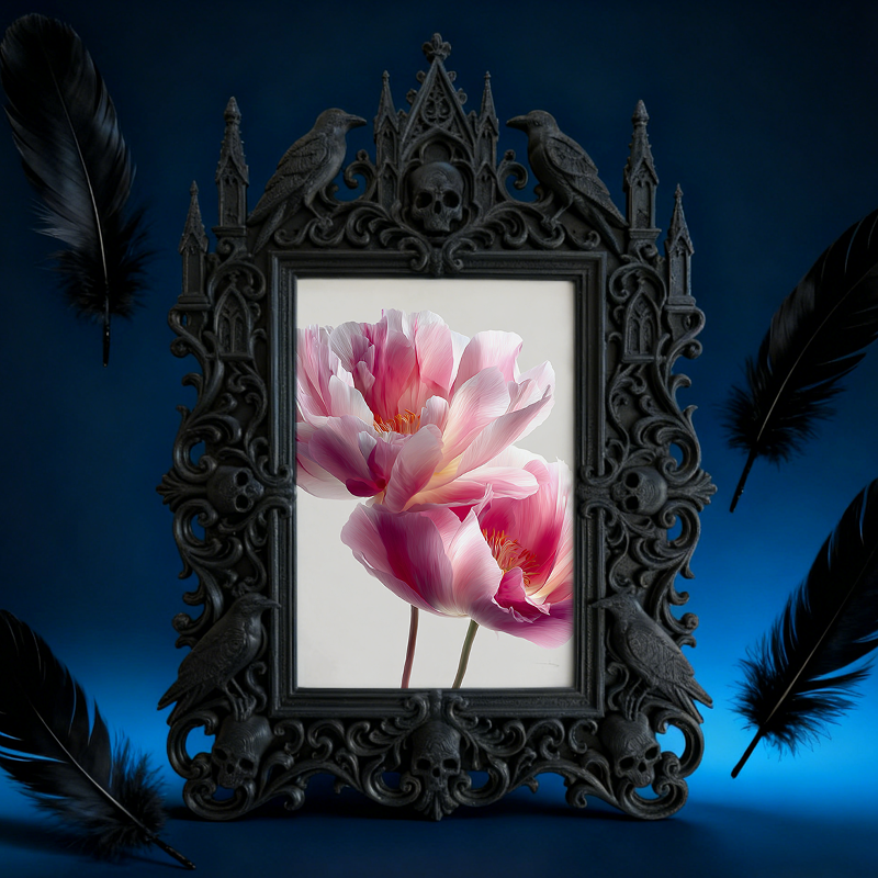 Sturdy-built Gothic Dark-style Photo Frame | Gothic Custom Leather Bag Shop Decor, Photo Ornament, Dual-use Display, Wear-resistant Frame