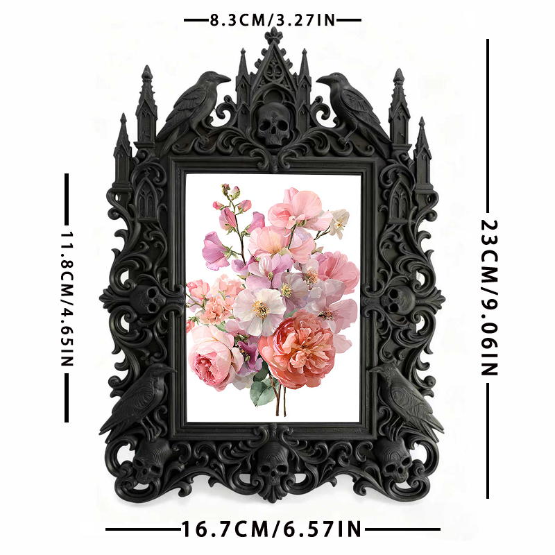 Bold-eye-catching Gothic Dark-style Photo Frame | Dark Fantasy Dice Set Shop Decor, Photo Ornament, Wall-mountable & Tabletop, Creative Fram