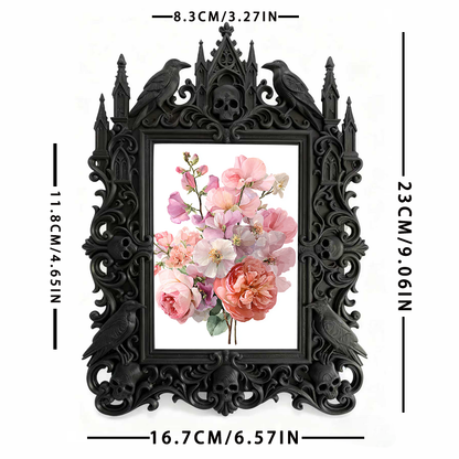 Bold-eye-catching Gothic Dark-style Photo Frame | Dark Fantasy Dice Set Shop Decor, Photo Ornament, Wall-mountable & Tabletop, Creative Fram
