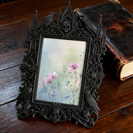 Cute-spooky Gothic Dark-style Photo Frame | Gothic Pet Collar Shop Window Decor, Photo Ornament, Dual-use Display, Cute Frame