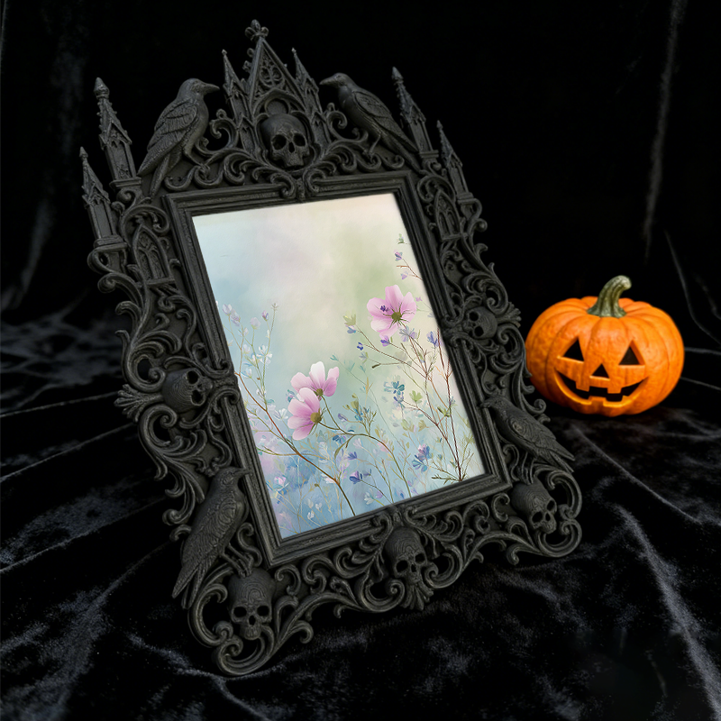 Cute-spooky Gothic Dark-style Photo Frame | Gothic Pet Collar Shop Window Decor, Photo Ornament, Dual-use Display, Cute Frame