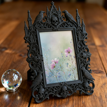 Cute-spooky Gothic Dark-style Photo Frame | Gothic Pet Collar Shop Window Decor, Photo Ornament, Dual-use Display, Cute Frame