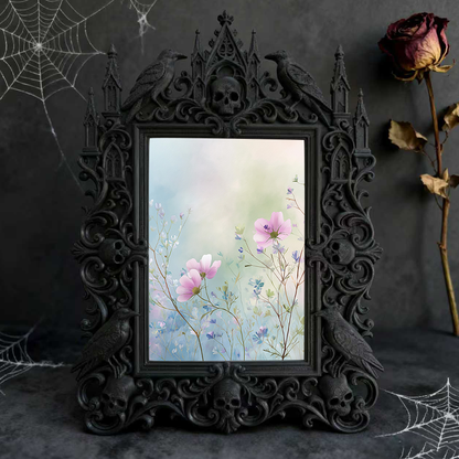 Cute-spooky Gothic Dark-style Photo Frame | Gothic Pet Collar Shop Window Decor, Photo Ornament, Dual-use Display, Cute Frame