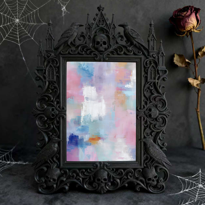 Insta-hit Gothic Dark-style Photo Frame | Dark Academia Student Art Studio Decor, Photo Ornament, Wall/Table Dual-use, Durable Frame