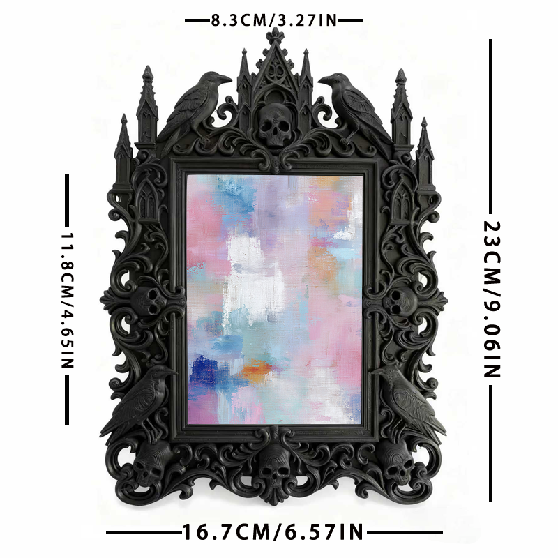 Insta-hit Gothic Dark-style Photo Frame | Dark Academia Student Art Studio Decor, Photo Ornament, Wall/Table Dual-use, Durable Frame