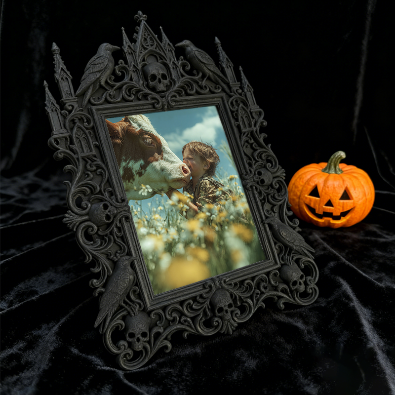 Shop-favorite Gothic Dark-style Photo Frame | Halloween Costume Rental Shop Decor, Photo Ornament, Wall-mountable & Tabletop, Lightweight Fr
