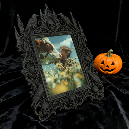 Shop-favorite Gothic Dark-style Photo Frame | Halloween Costume Rental Shop Decor, Photo Ornament, Wall-mountable & Tabletop, Lightweight Fr