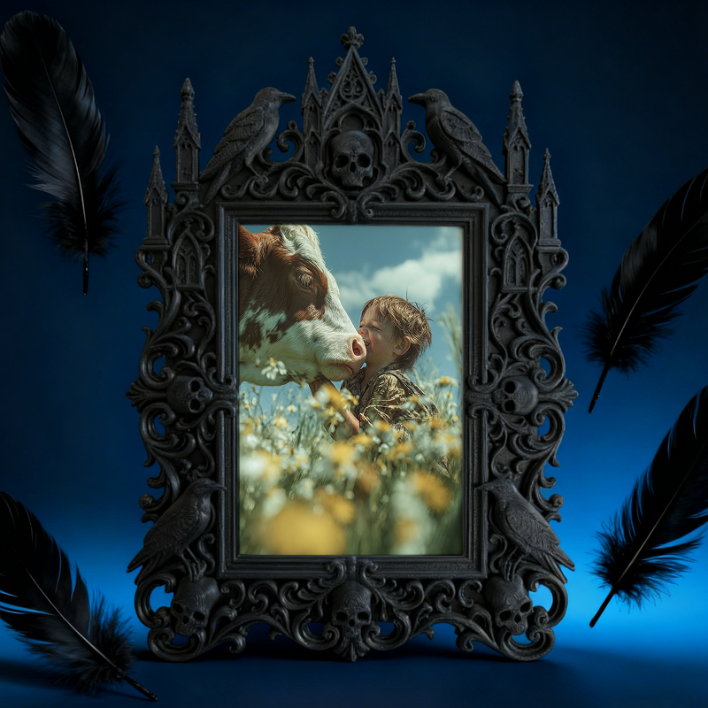 Shop-favorite Gothic Dark-style Photo Frame | Halloween Costume Rental Shop Decor, Photo Ornament, Wall-mountable & Tabletop, Lightweight Fr