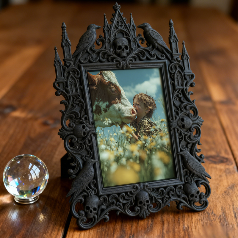 Shop-favorite Gothic Dark-style Photo Frame | Halloween Costume Rental Shop Decor, Photo Ornament, Wall-mountable & Tabletop, Lightweight Fr