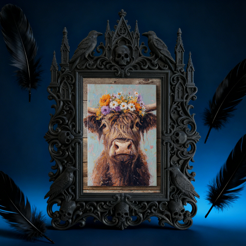 Bestselling-hit Gothic Dark-style Photo Frame | Gothic Craft Wine Label Shop Decor, Photo Ornament, Dual-use Display, Retro Plastic Frame