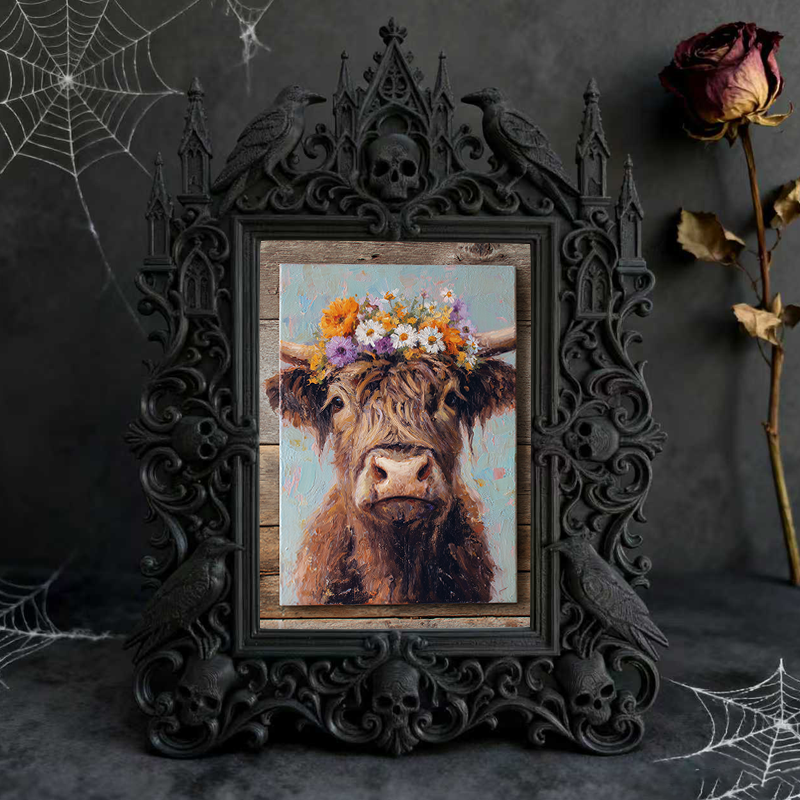 Bestselling-hit Gothic Dark-style Photo Frame | Gothic Craft Wine Label Shop Decor, Photo Ornament, Dual-use Display, Retro Plastic Frame