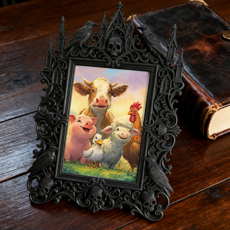 High-demand Gothic Dark-style Photo Frame | Witchy Spell Jar Shop Decor, Photo Ornament, Wall-mountable & Tabletop, Scratch-resistant Frame