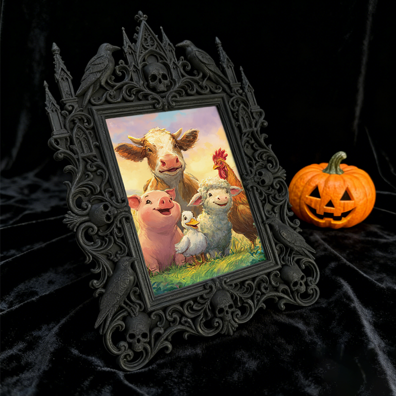High-demand Gothic Dark-style Photo Frame | Witchy Spell Jar Shop Decor, Photo Ornament, Wall-mountable & Tabletop, Scratch-resistant Frame