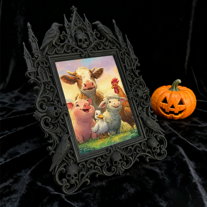 High-demand Gothic Dark-style Photo Frame | Witchy Spell Jar Shop Decor, Photo Ornament, Wall-mountable & Tabletop, Scratch-resistant Frame