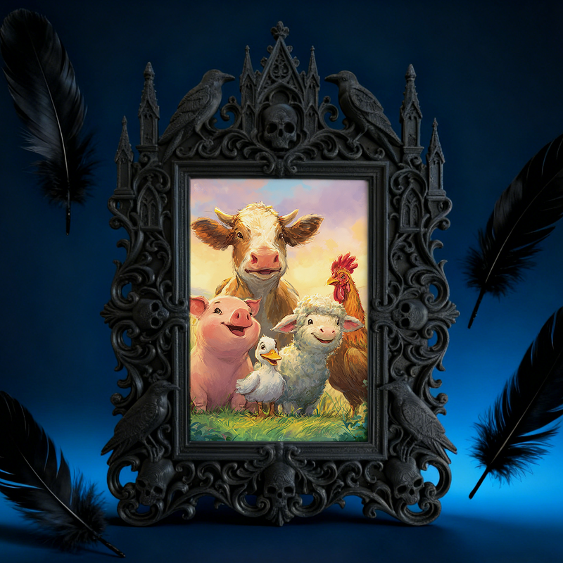 High-demand Gothic Dark-style Photo Frame | Witchy Spell Jar Shop Decor, Photo Ornament, Wall-mountable & Tabletop, Scratch-resistant Frame