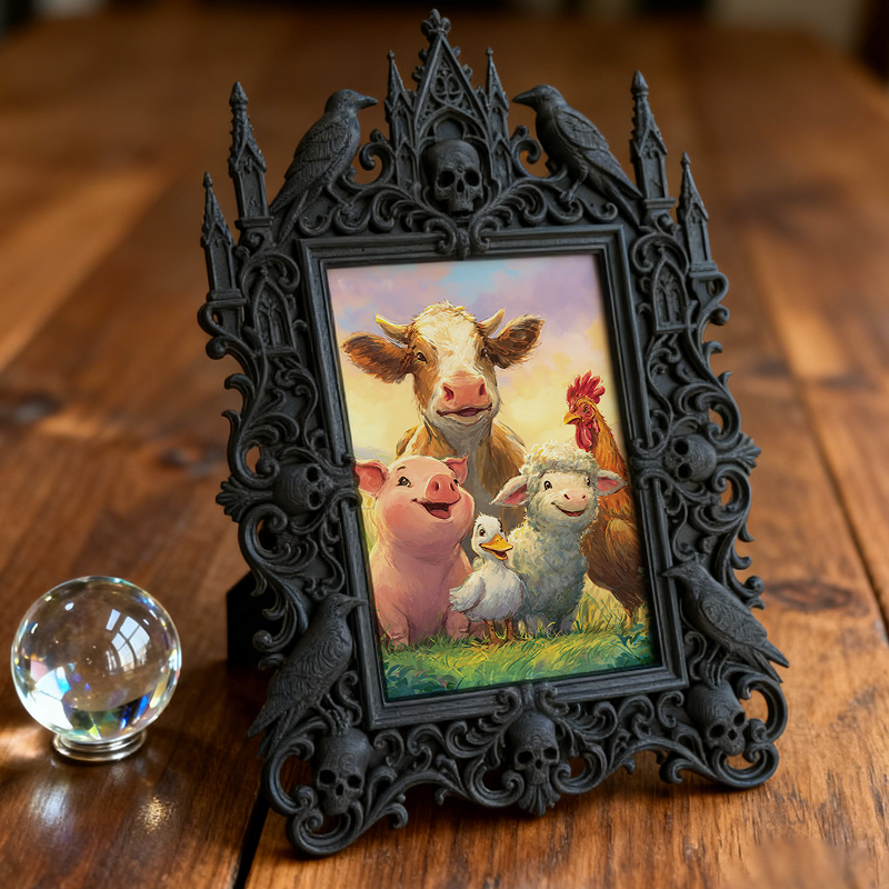 High-demand Gothic Dark-style Photo Frame | Witchy Spell Jar Shop Decor, Photo Ornament, Wall-mountable & Tabletop, Scratch-resistant Frame