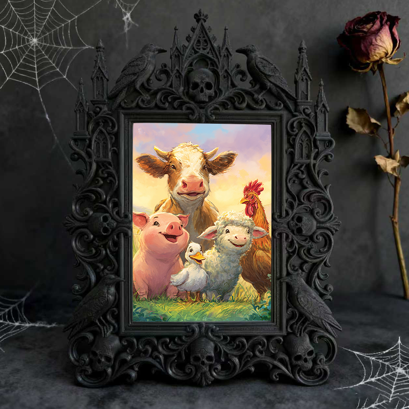 High-demand Gothic Dark-style Photo Frame | Witchy Spell Jar Shop Decor, Photo Ornament, Wall-mountable & Tabletop, Scratch-resistant Frame