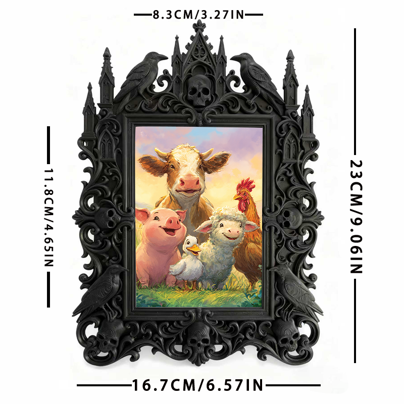 High-demand Gothic Dark-style Photo Frame | Witchy Spell Jar Shop Decor, Photo Ornament, Wall-mountable & Tabletop, Scratch-resistant Frame