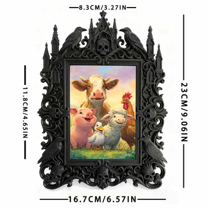 High-demand Gothic Dark-style Photo Frame | Witchy Spell Jar Shop Decor, Photo Ornament, Wall-mountable & Tabletop, Scratch-resistant Frame